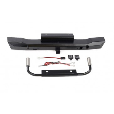 Eon Metal Rear hitch Bumper w/LED and Dual Exhaust for Axial SCX6 JEE