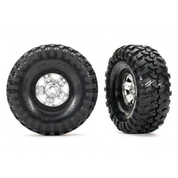 Tires and wheels, assembled, glued (TRX-4 Sport, satin chrome, black