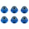 FT M4 LOCKNUT BLUE ALUMINIUM FLANGED