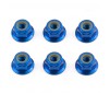 FT M4 LOCKNUT BLUE ALUMINIUM FLANGED