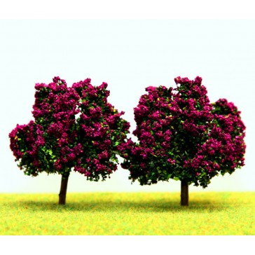 Decor 2 arbres fruitiers lila  7cm