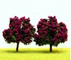 Decor 2 fruibomen lila bloeiend 7cm