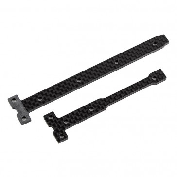 RC10B74.2 FT 2.5MM C/F STIFF CHASSIS BRACE SET