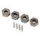 Wheel hubs, 12mm hex (steel), extreme heavy duty (4)/ 2x9.8mm pin (4)