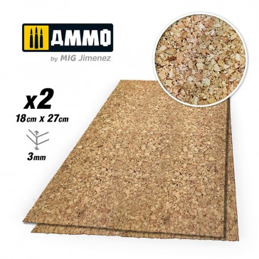 AMMO CREATE CORK THICK GRAIN 3MM 2X