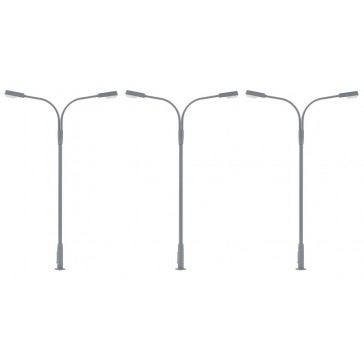 1/87 LED-LANTAARNPAAL 2 ARMEN KOUD WIT 3 STUKS (7/23) *