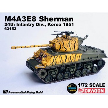 1/72 M4A3E8 SHERMAN TIGER FACE 24TH INFA KOREA '51