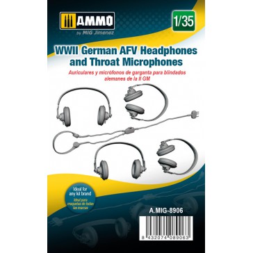 1/35 WWII GERMAN AFV HEADPHONES THROAT MICROPHONES