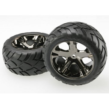 Tires & wheels, assembled, glued (All Star black chrome whee