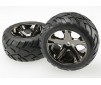 Tires & wheels, assembled, glued (All Star black chrome whee