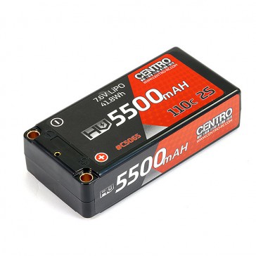 HV 2S 5500MAH 7.6V 110C HARDCASE SHORTY LIPO BATTERY