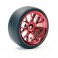 1/10 (4) DRIFT D1 TYRE w/3MM 14-SPOKE WHEEL - MET RED