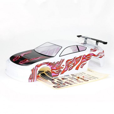 BANZAI PRE-PAINTED BODY SHELL W/DECALS & WING - WHITE