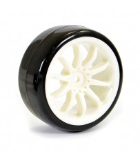 1/10 STREET/DRIFT 10SP SCALE WHEEL & V2 TYRE WHITE