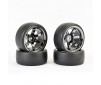 1/10 (4) DRIFT D1 TYRE w/9MM 6-SPOKE WHEEL- BK CHROME