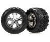 Tires & wheels, assembled, glued (2.8) (All-Star chrome whee