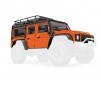 Body, Land Rover Defender, complete, orange (includes grille, side mi