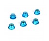 4mm Aluminum Serrated Lock Nuts, Blue (6)