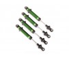 Shocks, GTS, aluminum (green-anodized) (assembled without springs) (4
