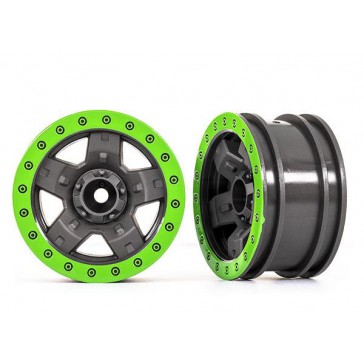Wheels, TRX-4 Sport 2.2 (gray, green beadlock style) (2)