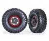 Tires & wheels, assembled, glued (TRX-4 Sport 2.2' gray, red beadlock