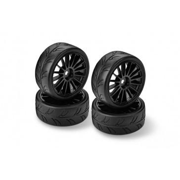 1-10 PRE-CUT SLICK BELTED TIRES RIGHT & LEFT (2+2)