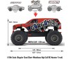 1/10 GORGON 4X2 Brushed Monster Truck RTR w/ Battery & Charger - RED
