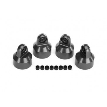 Shock caps, aluminum (gray-anodized), GTX shocks (4)/ spacers (8)