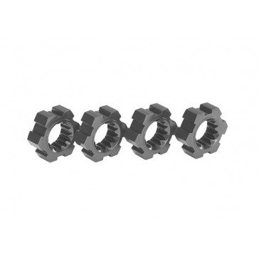 Wheel hubs, hex, aluminum (gray-anodized) (4)