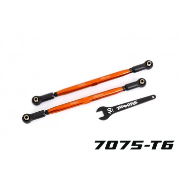 Toe links, front (TUBES orange-anodized, 7075-T6 aluminum, stronger t