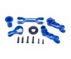 Steering bellcranks (left & right)/ draglink (6061-T6 aluminum, blue-