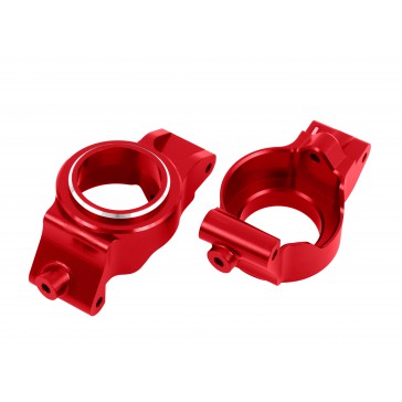 Caster blocks (c-hubs), 6061-T6 aluminum (red-anodized), left & right