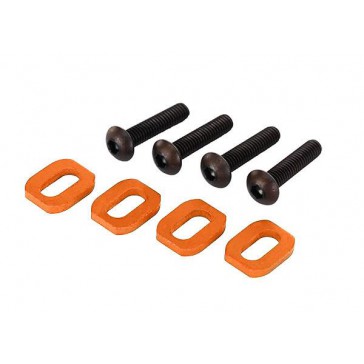 Washers, motor mount, aluminum (orange-anodized) (4)/ 4x18mm BCS (4)