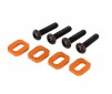Washers, motor mount, aluminum (orange-anodized) (4)/ 4x18mm BCS (4)
