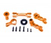 Steering bellcranks (left & right)/ draglink (6061-T6 aluminum, orang