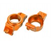 Caster blocks (c-hubs), 6061-T6 aluminum (orange-anodized), left & ri