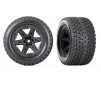 Tires & wheels, assembled, glued (2.8') (RXT black wheels, Gravix tir