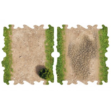 2x Dirt And Grass Half Straights For 1/18 & 1/24 Crawler Park Circuit