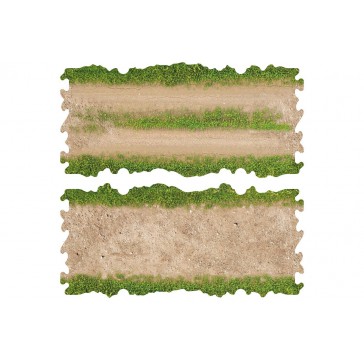 2x Dirt And Grass Straights For 1/18 & 1/24 RC Crawler Park Circuit