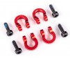 Bumper D-rings, front or rear, 6061-T6 aluminum (red-anodized) (4)/ 1