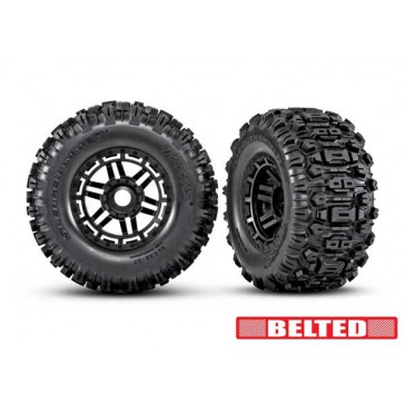 Tires & wheels, assembled, glued (black wheels, belted Sledgehammer A