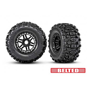 Tires & wheels, assembled, glued (black wheels, belted Sledgehammer A