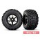 Tires & wheels, assembled, glued (X-Maxx black chrome wheels, Sledgeh