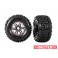Tires & wheels, assembled, glued (black chrome wheels, belted Sledgeh