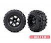 Tires & wheels, assembled, glued (X-Maxx black wheels, Sledgehammer b