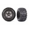 Tires & wheels, assembled, glued (charcoal gray 2.8' wheels, Sledgeha