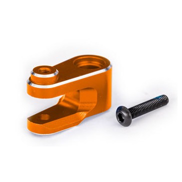 Servo horn, steering, 6061-T6 aluminum (orange-anodized)/ 3x15mm BCS