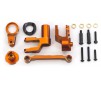Steering bellcranks, draglink (orange-anodized 6061-T6 aluminum)/ bel