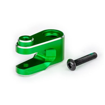 Servo horn, steering, 6061-T6 aluminum (green-anodized)/ 3x15mm BCS (