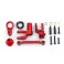 Steering bellcranks, draglink (red-anodized 6061-T6 aluminum)/ bellcr